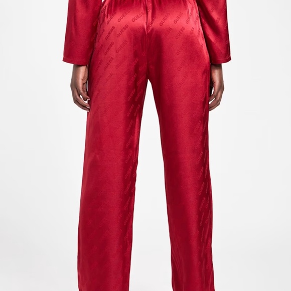 "GUESS" "Cherie" Satiny Pajama Set - Long Sleeves & Pants - Picture 6 of 7